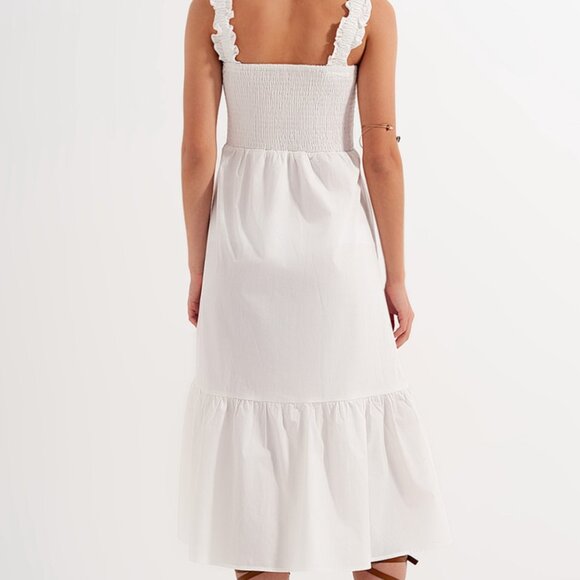 White Smocked Bodice Dress - Picture 6 of 6
